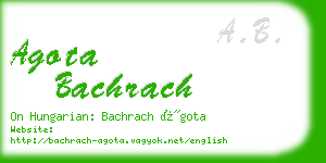 agota bachrach business card